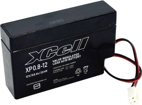 XCell XP0.812JST XCEXP0.812JST Bleiakku 12V 0.8Ah Blei-Vlies (AGM) (B x H x T) 96 x 62 x 25mm JST-St