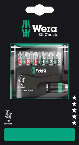 Wera Bit-Check 12 BiTorsion 1 SB 05136385001 Bit-Set 1/4  (6.3 mm) inkl. Bithalter