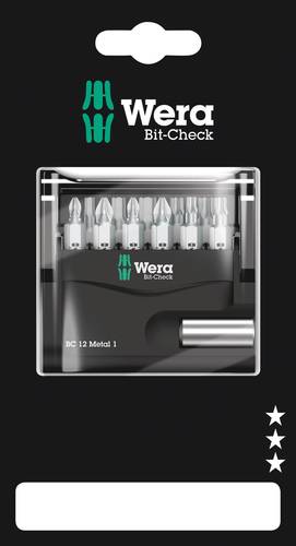 Wera Bit-Check 12 Metal 1 SB 05136393001 Bit-Set 12teilig 1/4  (6.3 mm) inkl. Bithalter