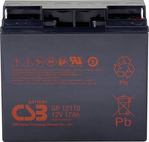 CSB Battery GP 12170 Standby USV GP12170I1 Bleiakku 12V 17Ah Blei-Vlies (AGM) (B x H x T) 181 x 167