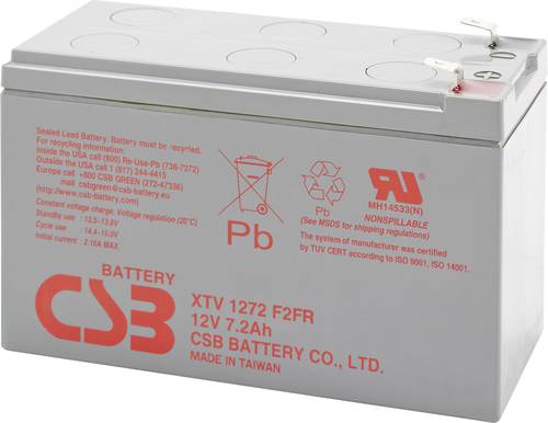 CSB Battery XTV1272 XTV1272 Bleiakku 12V 7.2Ah Blei-Vlies (AGM) (B x H x T) 151 x 99 x 65mm Flachste