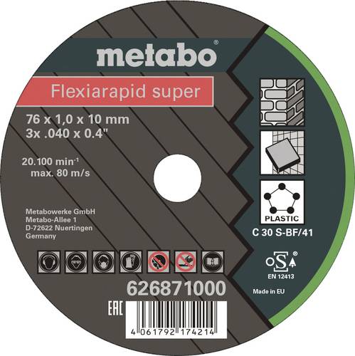 Metabo Flexiarapid Super 626871000 Trennscheibe gerade 76mm 1St.