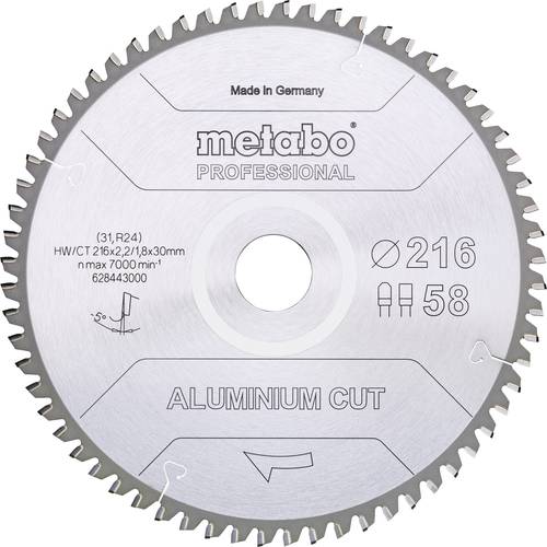 Metabo ALUMINIUM CUT PROFESSIONAL 628447000 Kreissägeblatt 254 x 30 x 2mm Zähneanzahl: 72 1St.