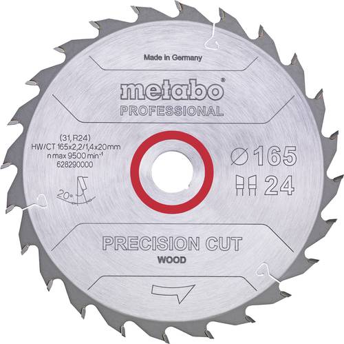 Metabo PRECISION CUT WOOD 628291000 Kreissägeblatt 165 x 20 x 1.4mm Zähneanzahl: 42 1St.