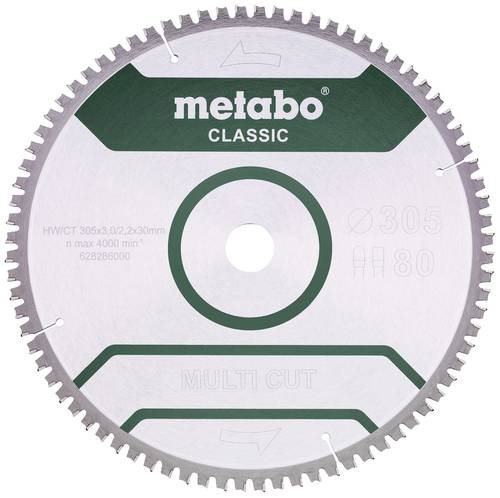 Metabo MULTI CUT CLASSIC 628286000 Kreissägeblatt 305 x 30 x 2.2mm Zähneanzahl: 80 1St.