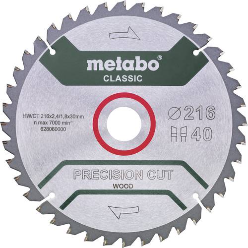 Metabo PRECISION CUT WOOD CLASSIC 628653000 Kreissägeblatt 216 x 30 x 1.6mm Zähneanzahl: 30 1St.