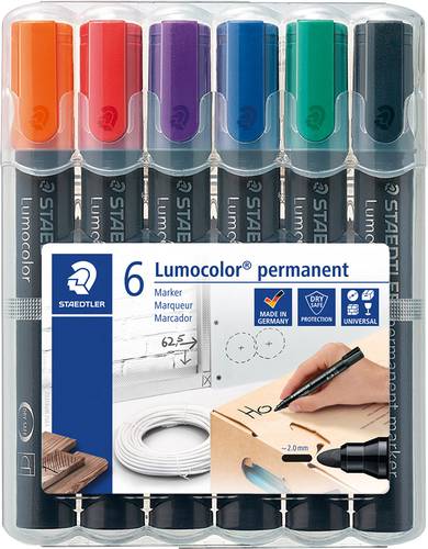 Staedtler Lumocolor 352 WP6 Permanentmarker Sortiert (Farbauswahl nicht möglich) wasserfest: Ja