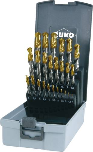 RUKO 2501215TRO HSS-G Spiralbohrer-Set 25teilig 1 mm