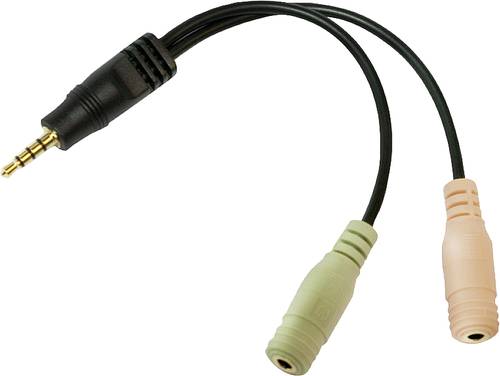 LogiLink CA0021 Klinke Audio Adapter [1x Klinkenstecker 3.5mm - 2x Klinkenbuchse 3.5 mm] Schwarz