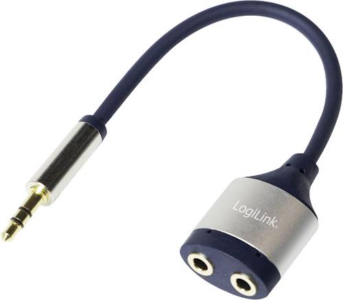 LogiLink CA1100 Klinke Audio Adapter [1x Klinkenstecker 3.5mm - 2x Klinkenbuchse 3.5 mm] Schwarz