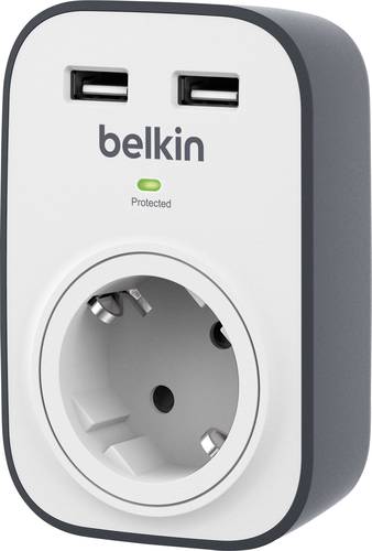 Belkin BSV103vf Überspannungsschutz-Zwischenstecker mit USB Weiß