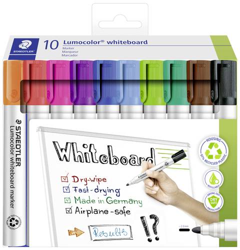 Staedtler Lumocolor 351 C10 Whiteboardmarker Sortiert (Farbauswahl nicht möglich) 10St.