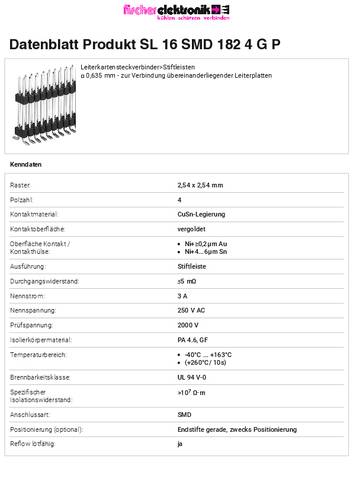 Fischer Elektronik Stiftleiste (Standard) Anzahl Reihen: 2 10052260 10St.